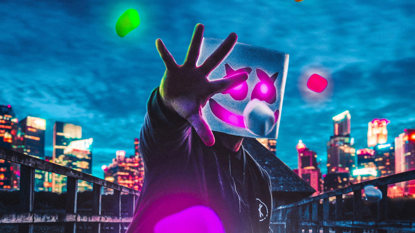 Neon city artwork representing the Mello Zone Furry Community timeline